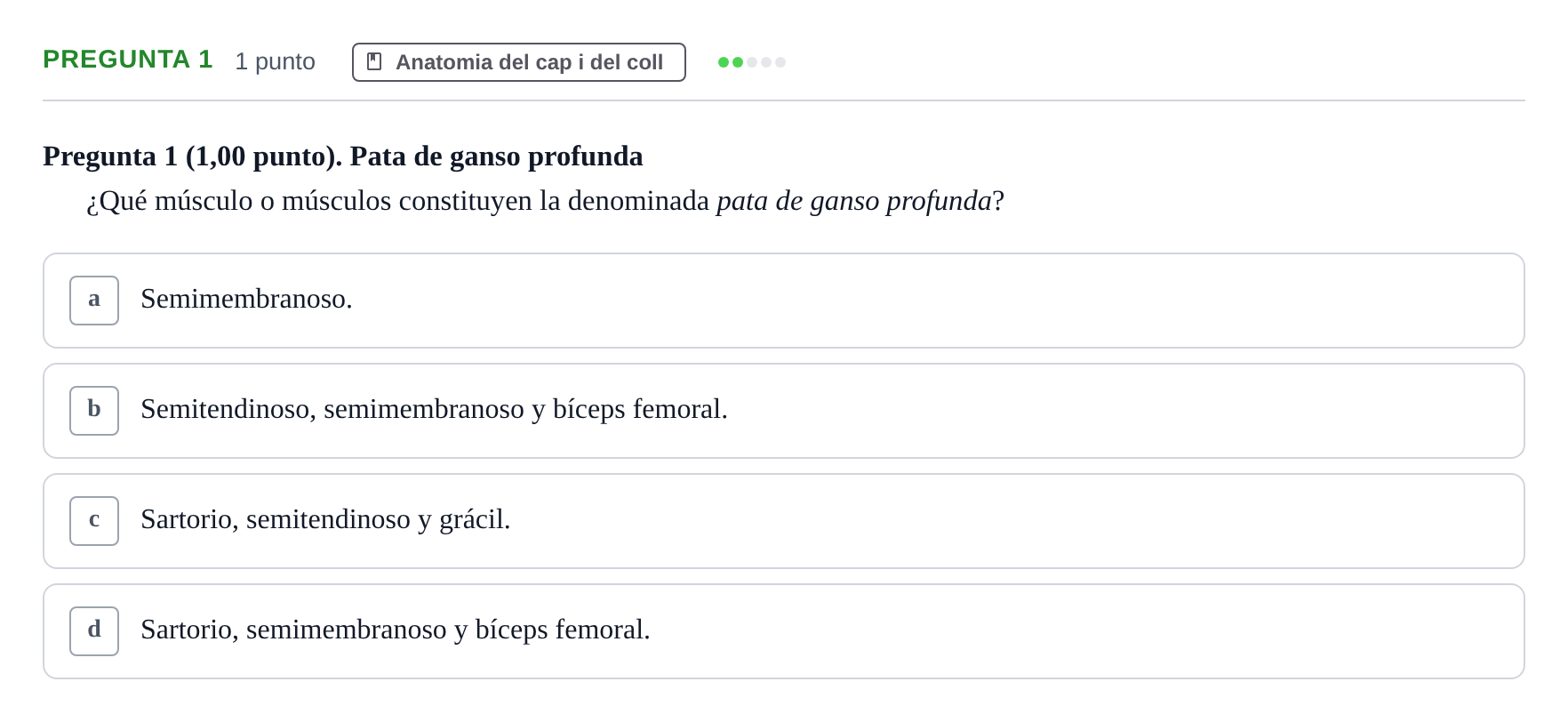 Enunciado: Pregunta 1 · Anatomía II UAB 2023