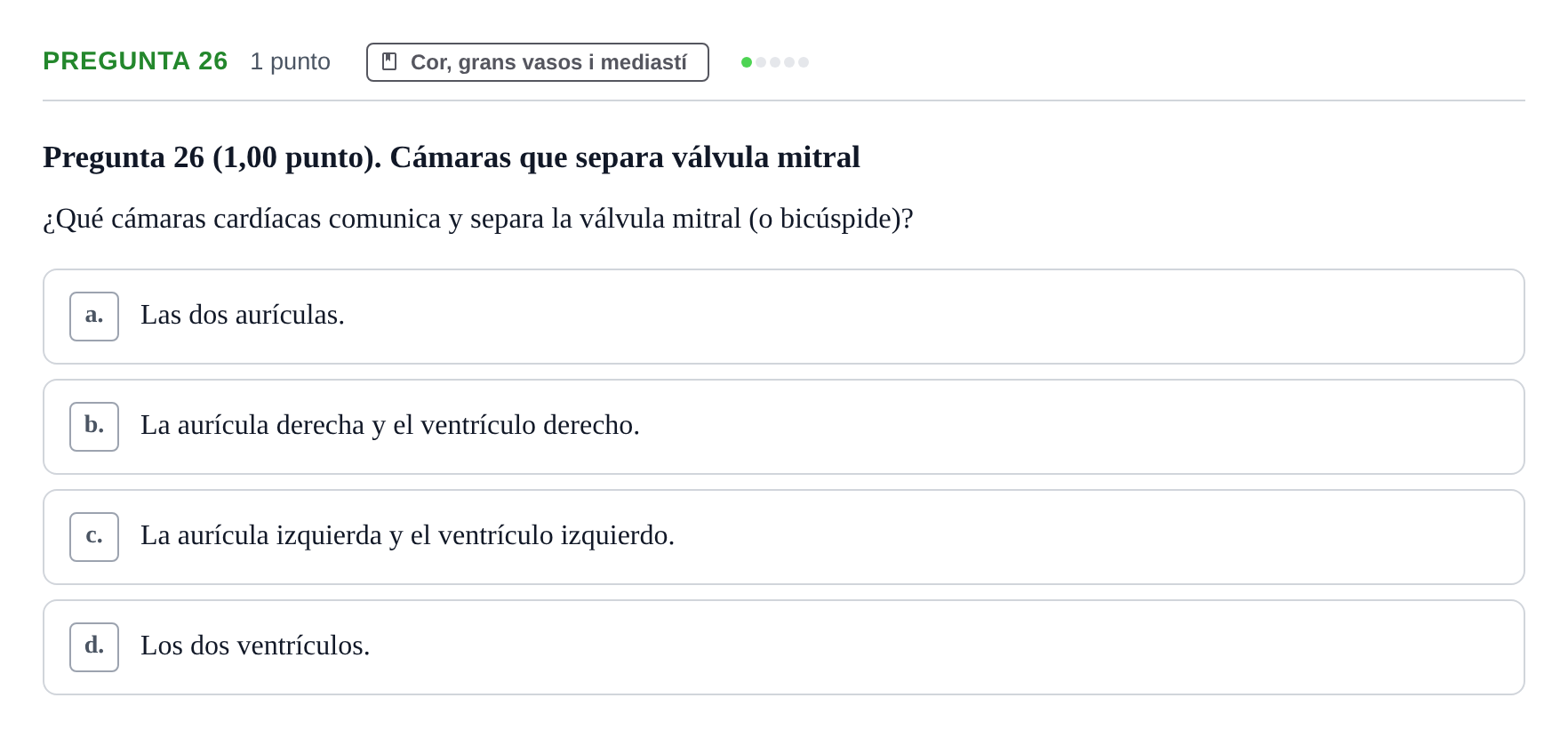 Enunciado: Pregunta 26 · Anatomía II UAB 2023