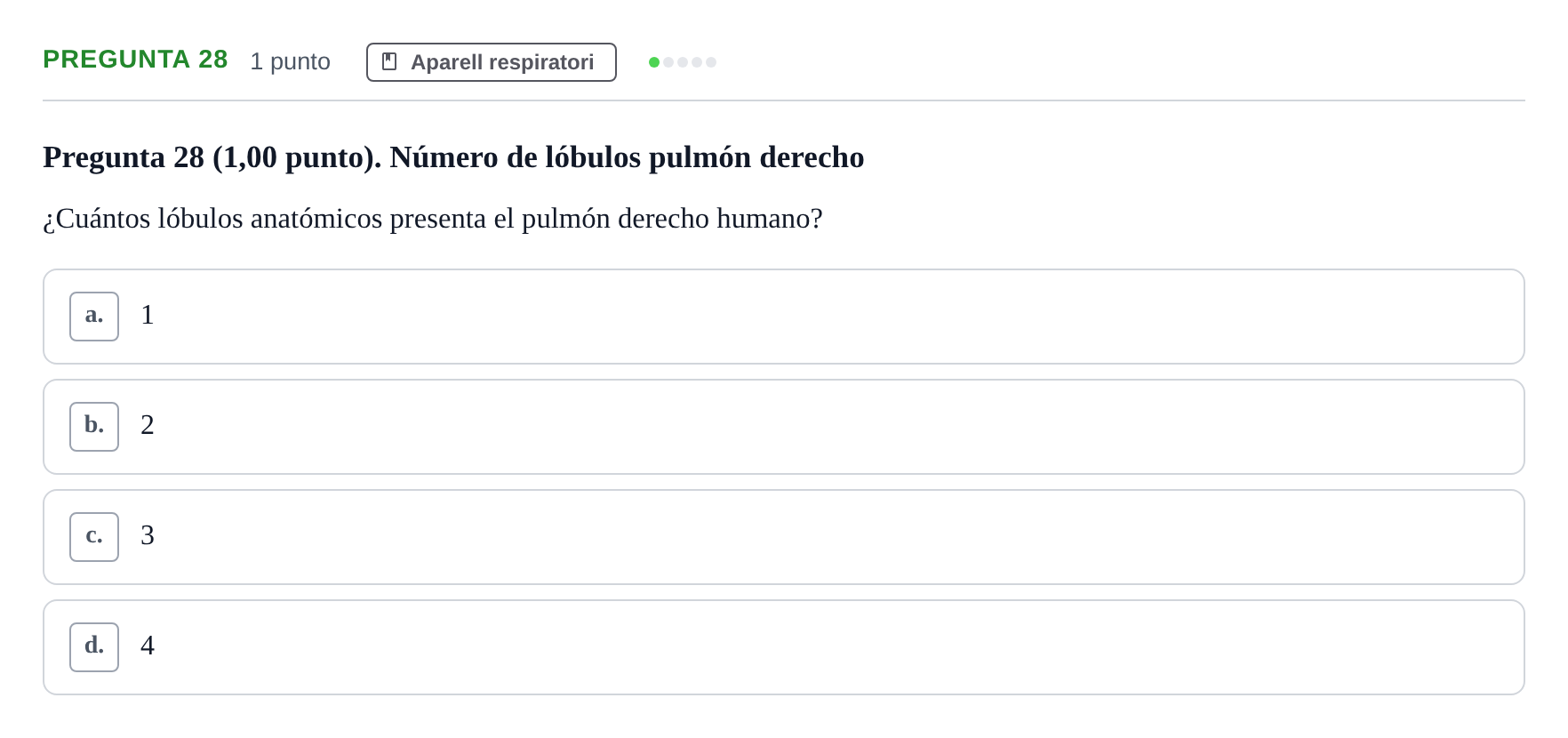 Enunciado: Pregunta 28 · Anatomía II UAB 2023