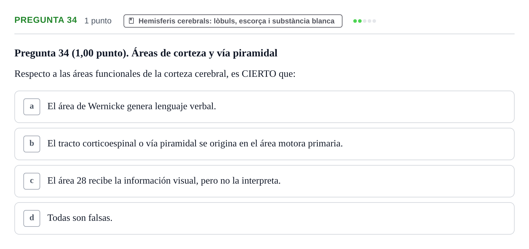 Enunciado: Pregunta 34 · Anatomía II UAB 2023