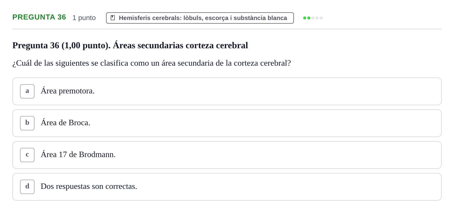 Enunciado: Pregunta 36 · Anatomía II UAB 2023