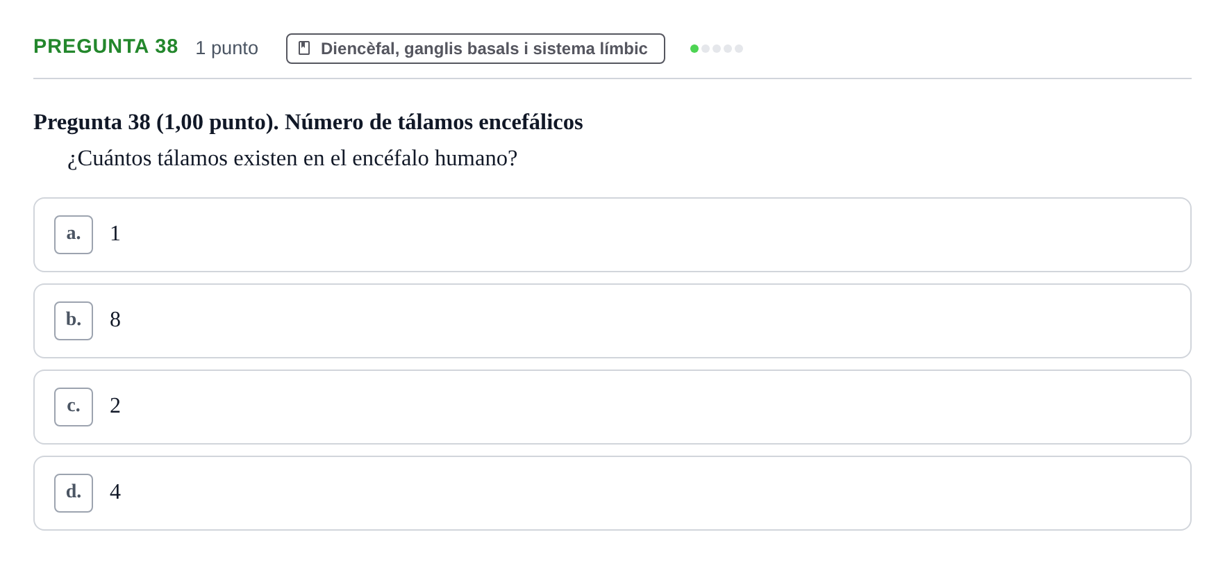 Enunciado: Pregunta 38 · Anatomía II UAB 2023