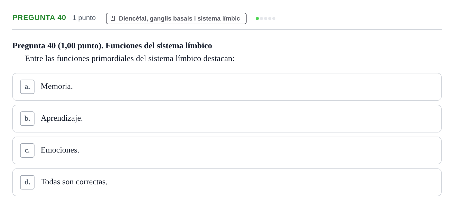Enunciado: Pregunta 40 · Anatomía II UAB 2023