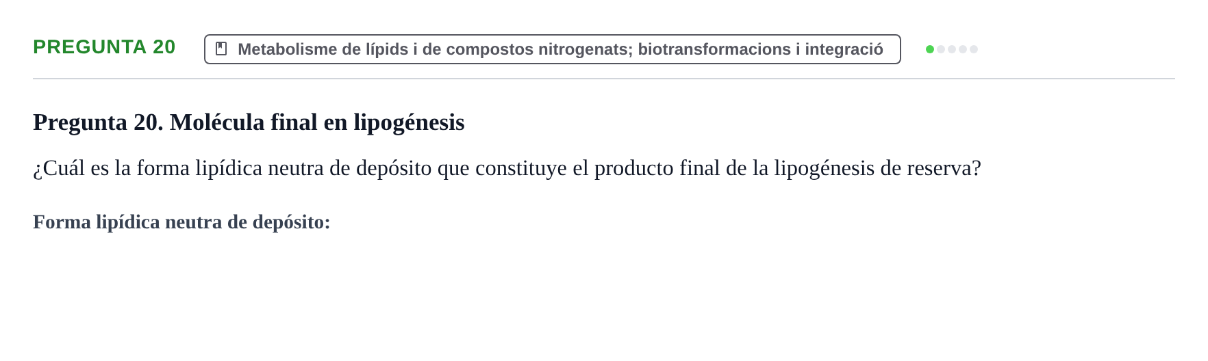 Enunciado: Pregunta 20