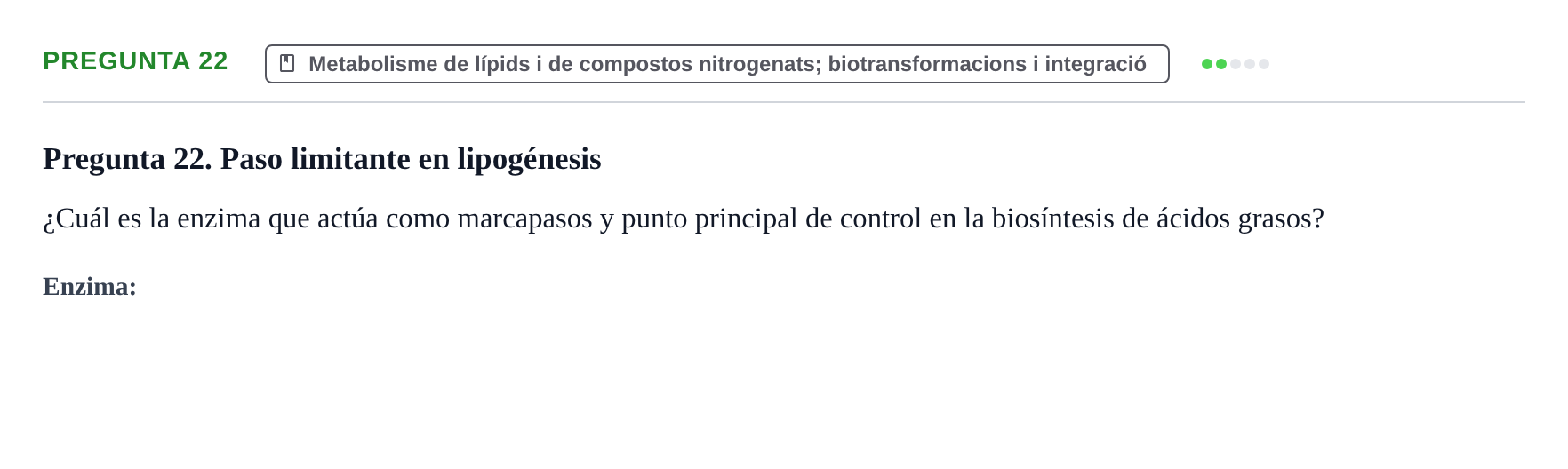 Enunciado: Pregunta 22