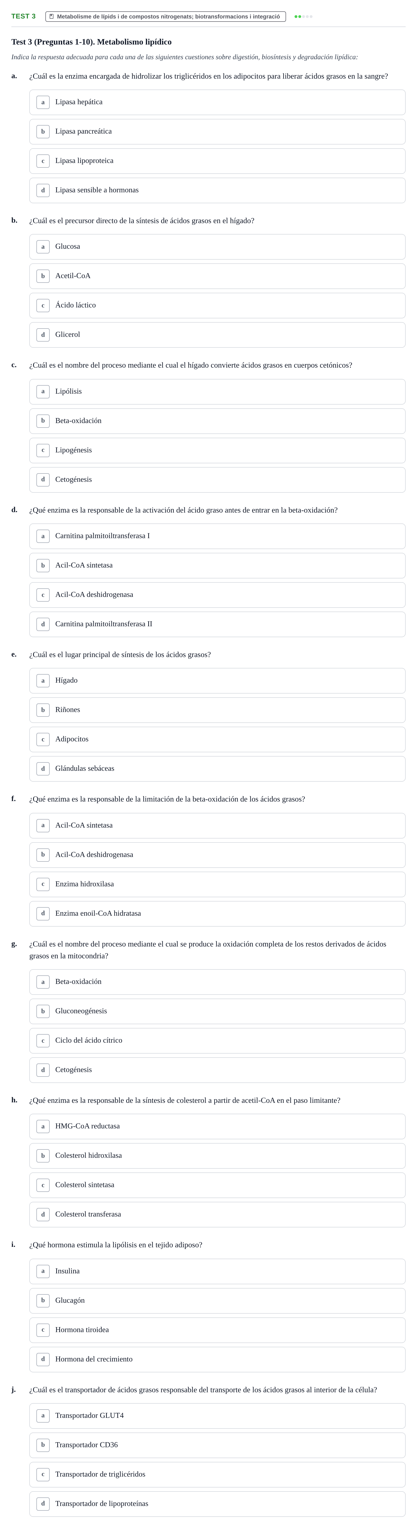Enunciado: Test 3