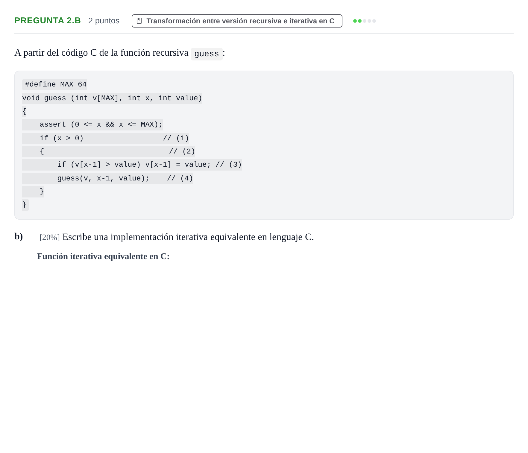 Enunciado: Pregunta 2.b · Prácticas de programación UOC Juny 2020