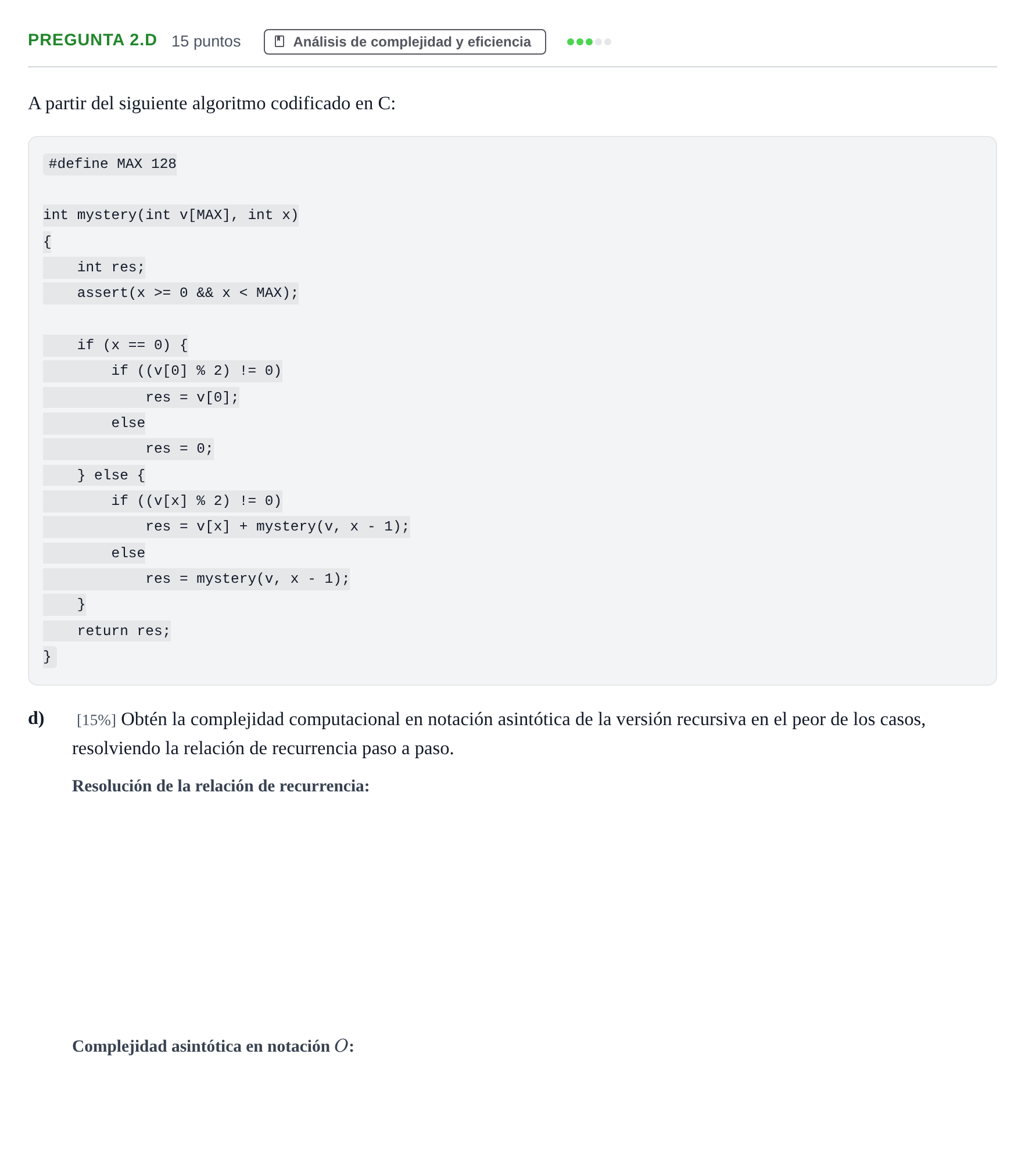 Enunciado: Pregunta 2.d - Análisis de complejidad y eficienc… · Prácticas de programación UOC 2023