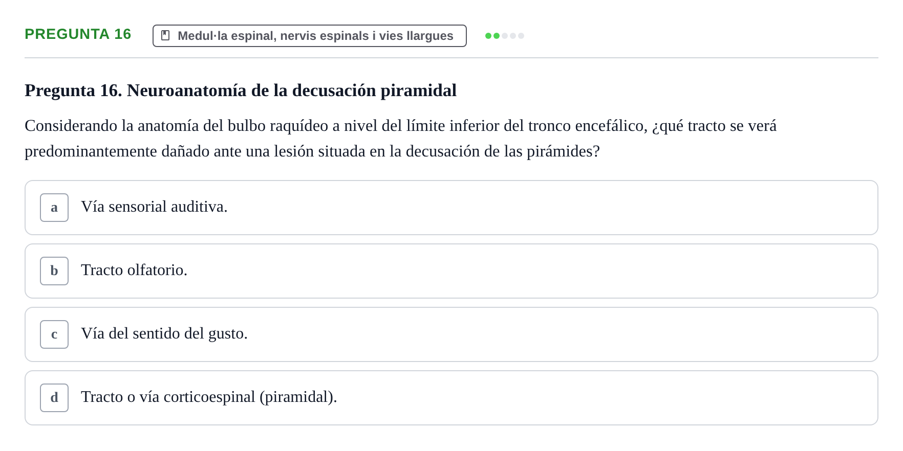 Enunciado: Pregunta 16