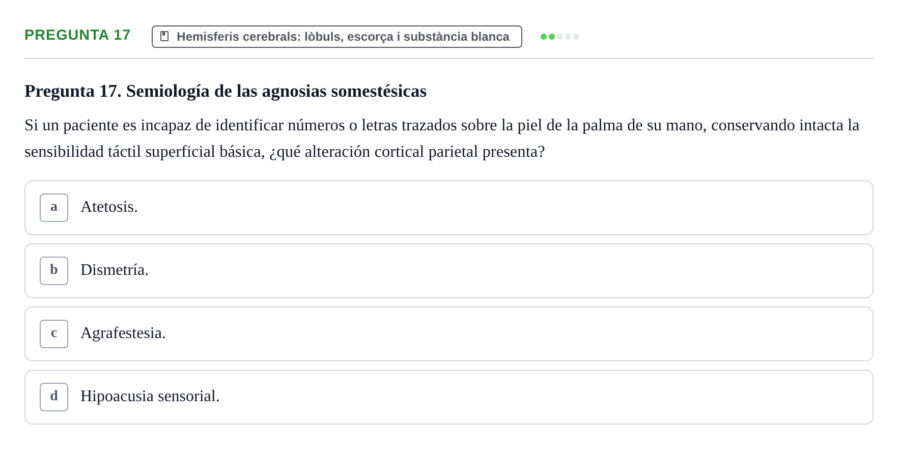 Enunciado: Pregunta 17