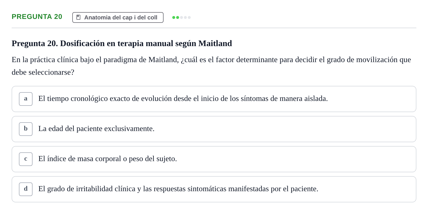 Enunciado: Pregunta 20