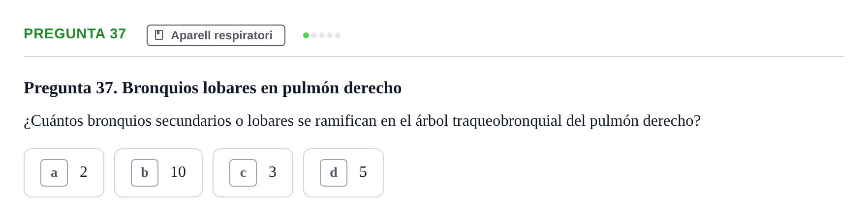 Enunciado: Pregunta 37 · Anatomía II UAB Examen de Anatomía II: Neuroanatomía y Miembro Inferior