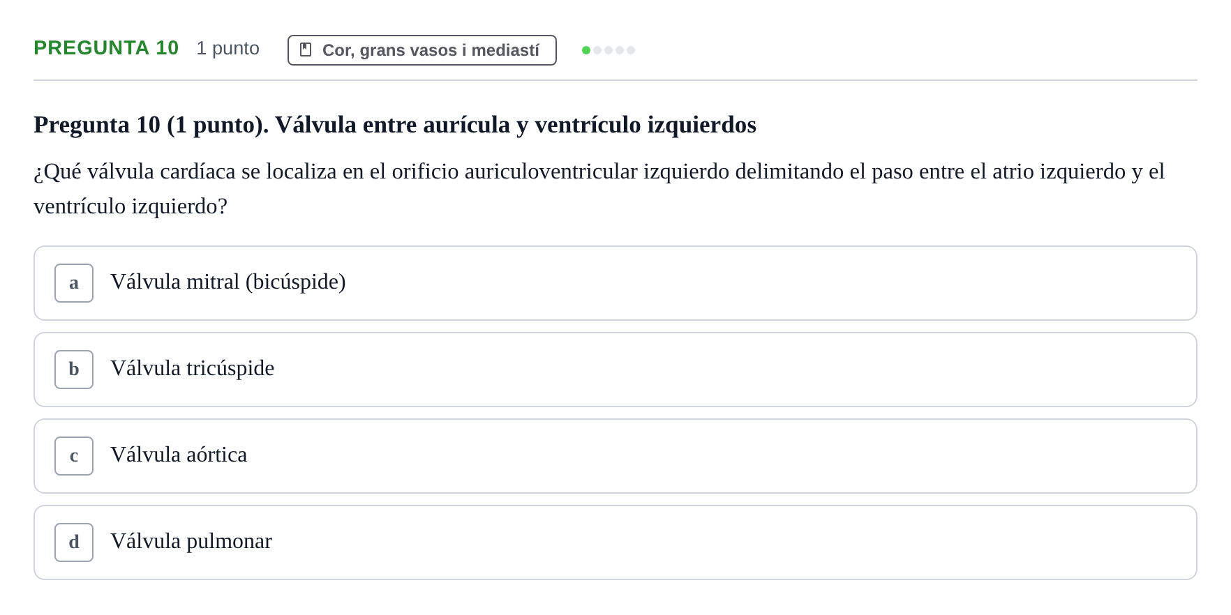 Enunciado: Pregunta 10 · Anatomía II UAB 2022