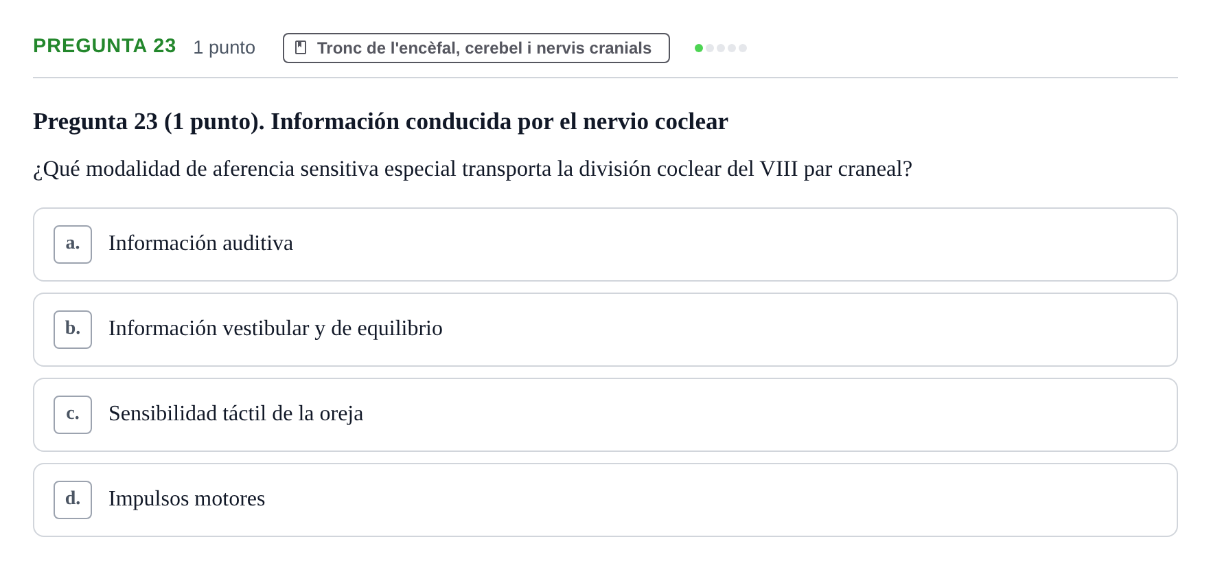 Enunciado: Pregunta 23 · Anatomía II UAB 2022
