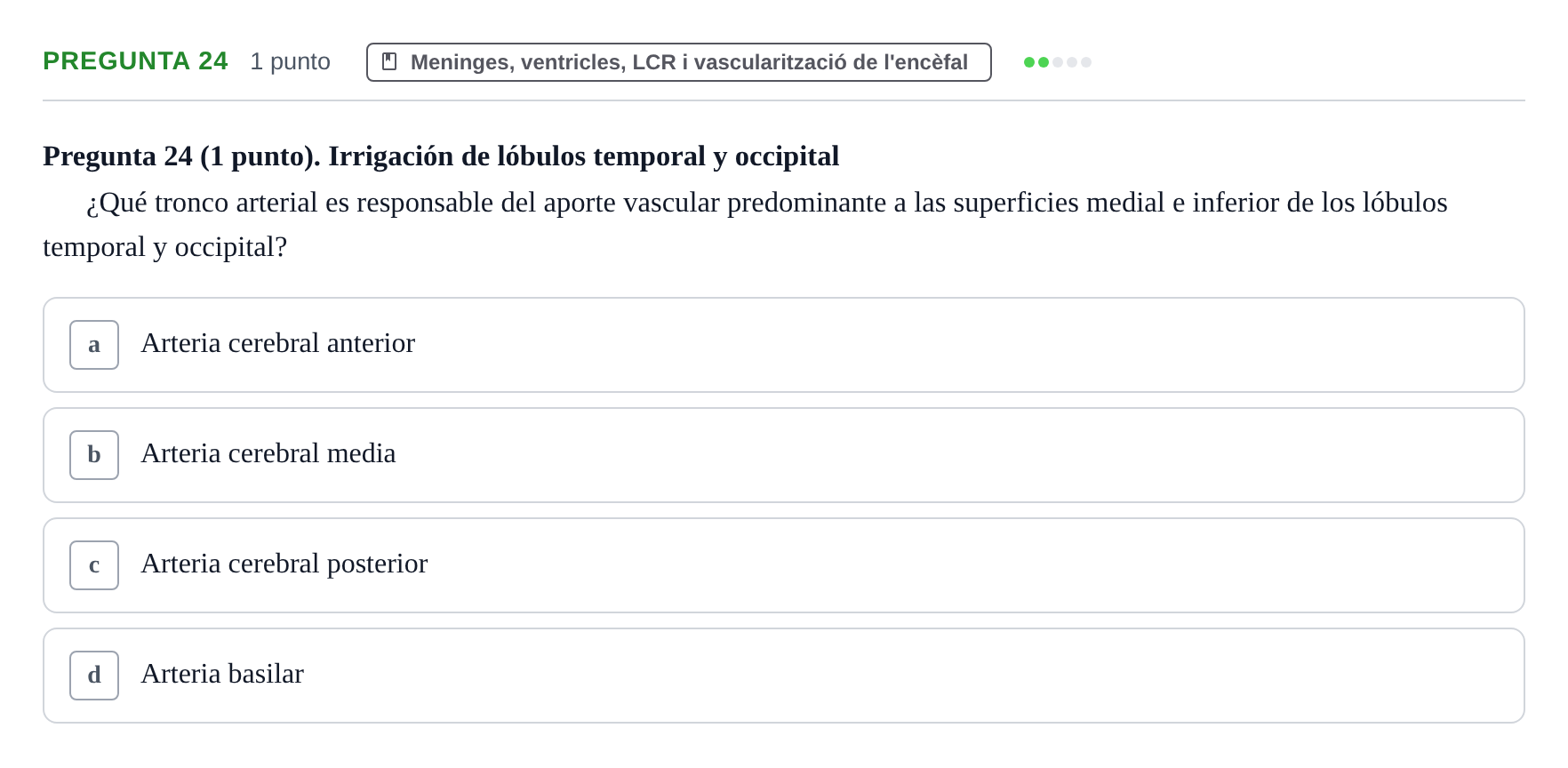 Enunciado: Pregunta 24 · Anatomía II UAB 2022
