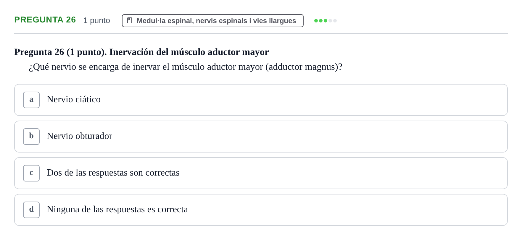 Enunciado: Pregunta 26 · Anatomía II UAB 2022