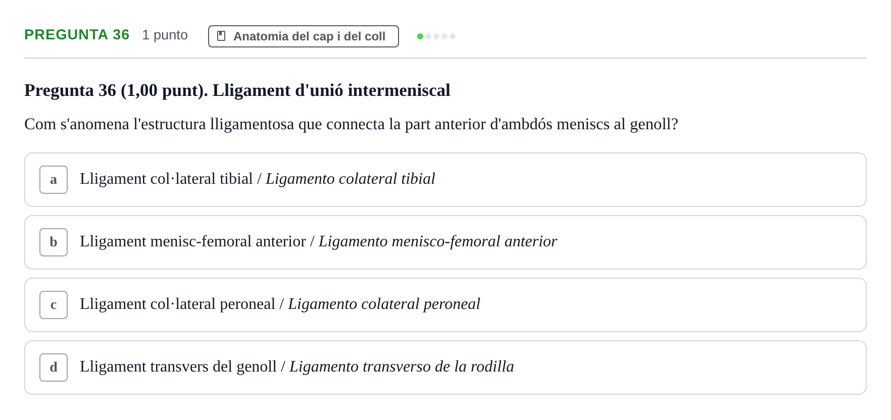 Enunciado: Pregunta 36 · Anatomía II UAB 2022