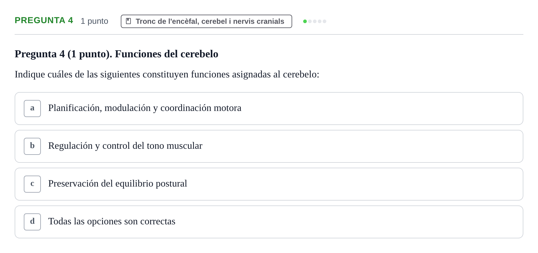 Enunciado: Pregunta 4 · Anatomía II UAB 2022