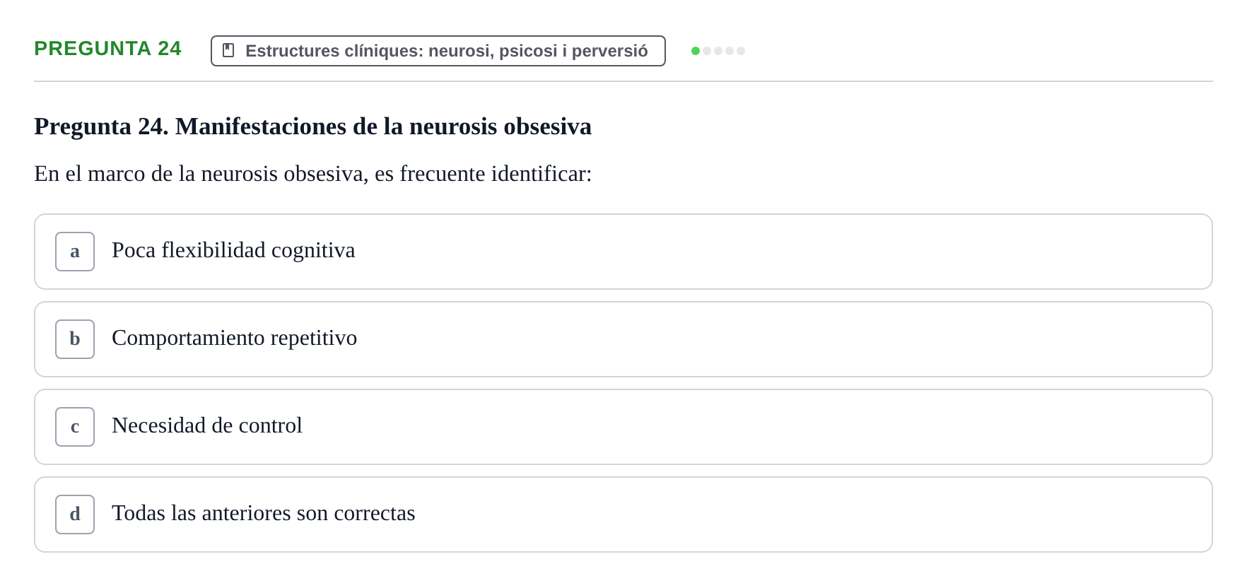 Enunciado: Pregunta 24 · Ciències psicosocials aplicades UAB 2022