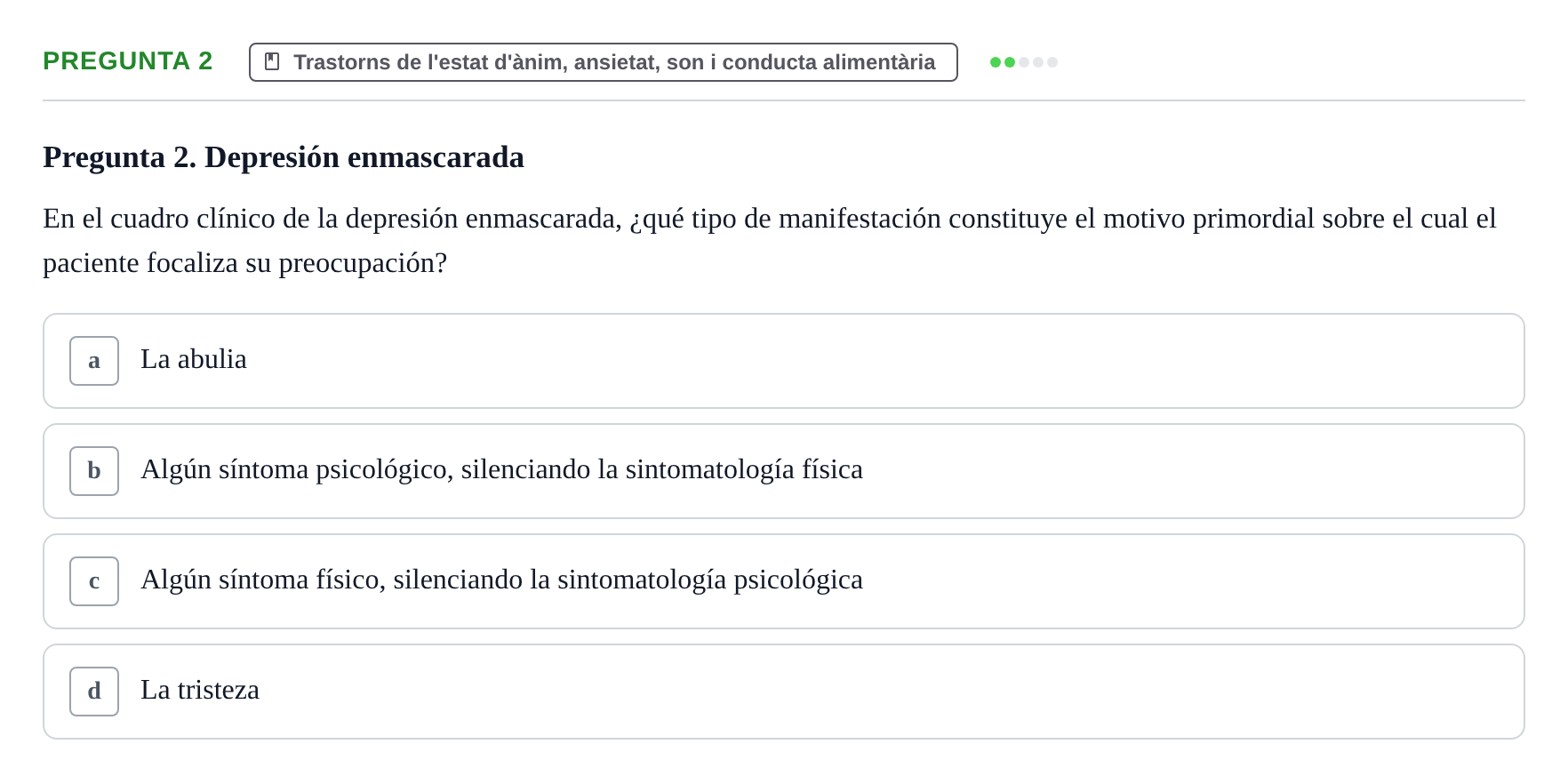 Enunciado: Pregunta 2 · Ciències psicosocials aplicades UAB 2022