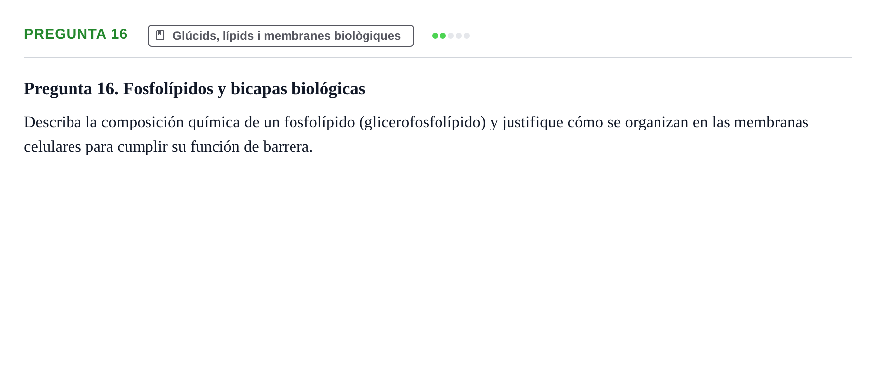 Enunciado: Pregunta 16