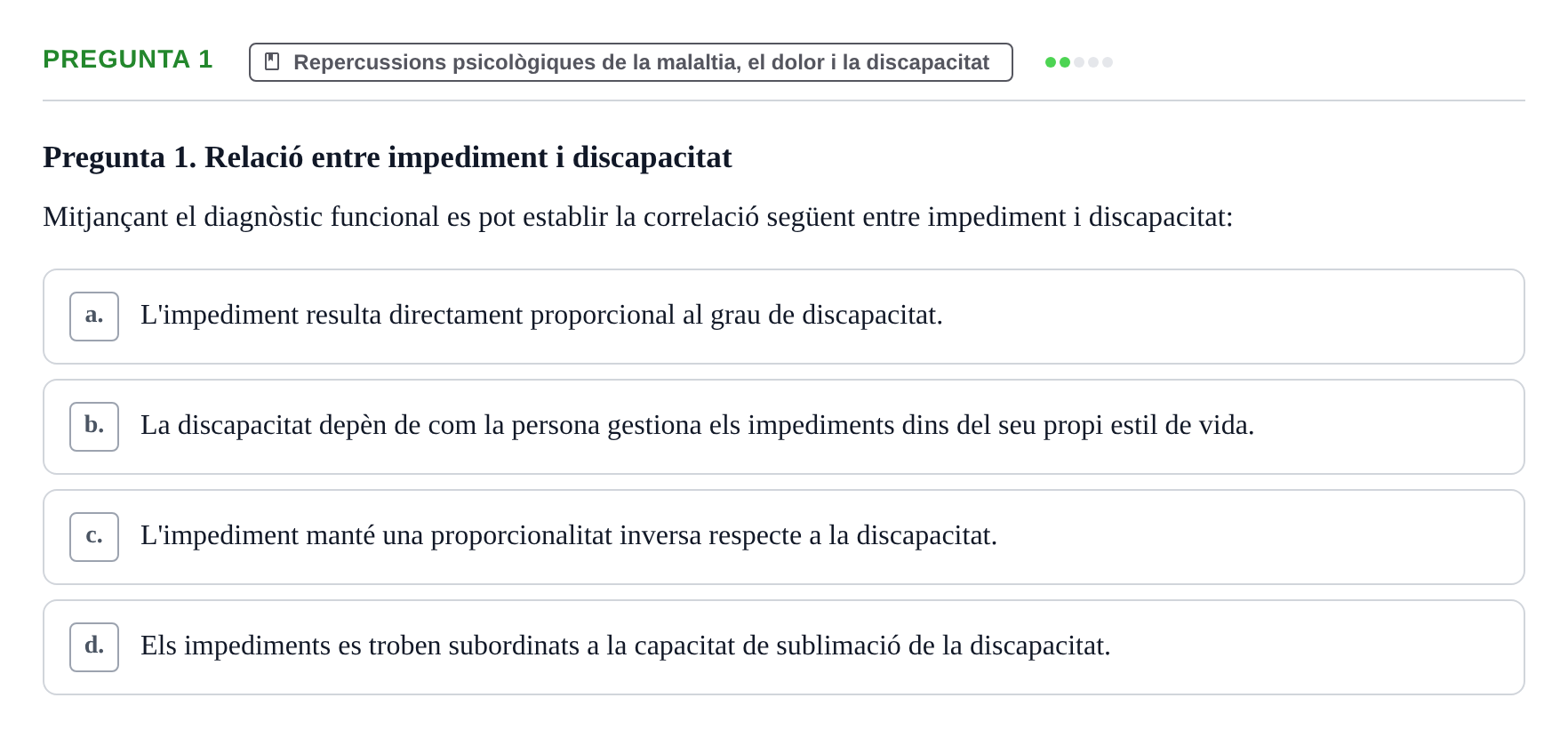 Enunciado: Pregunta 1 · Ciències psicosocials aplicades UAB Examen de Psicologia - Ciències Psicosocials Aplicades