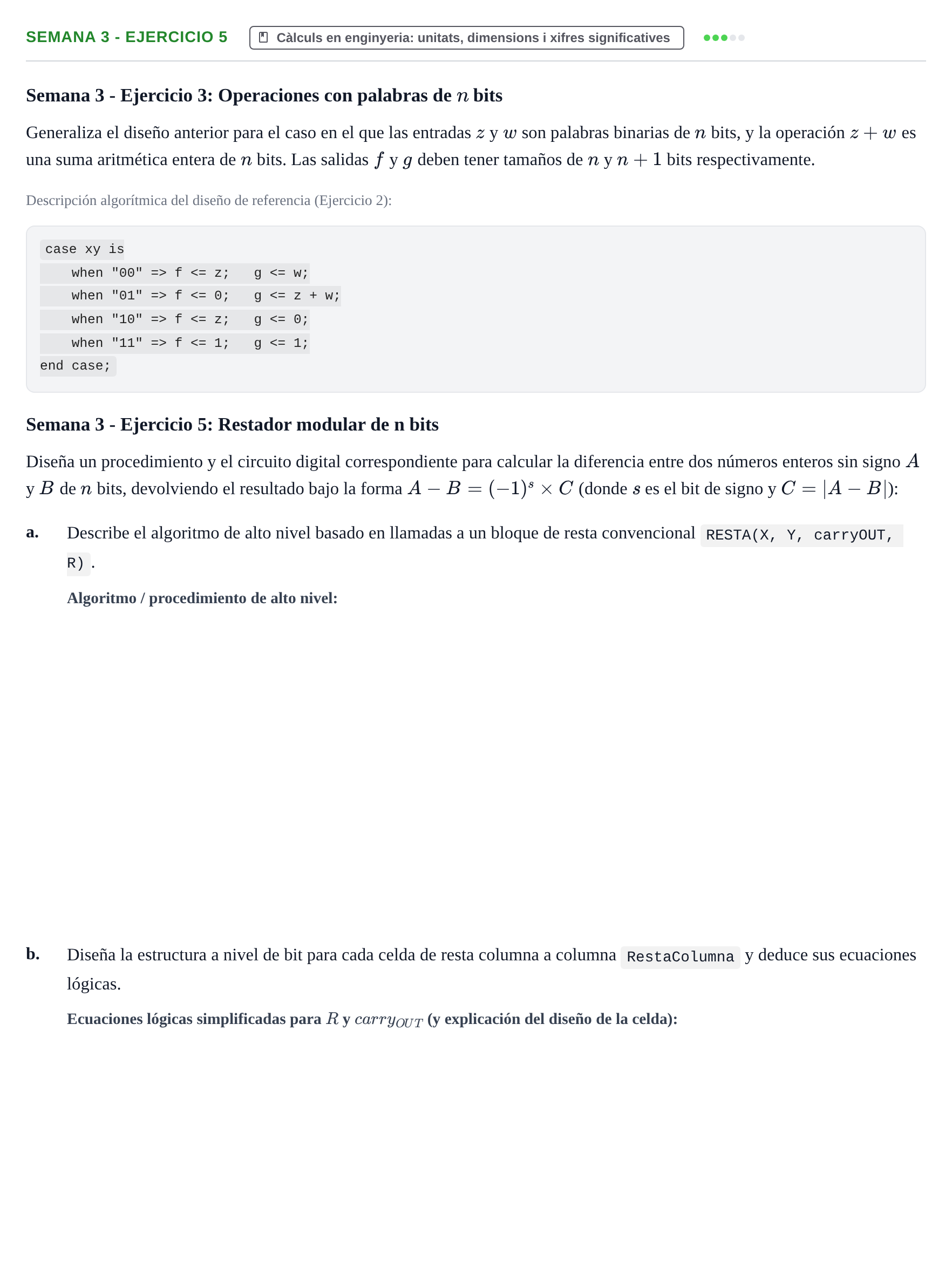 Enunciado: Semana 3 - Ejercicio 5