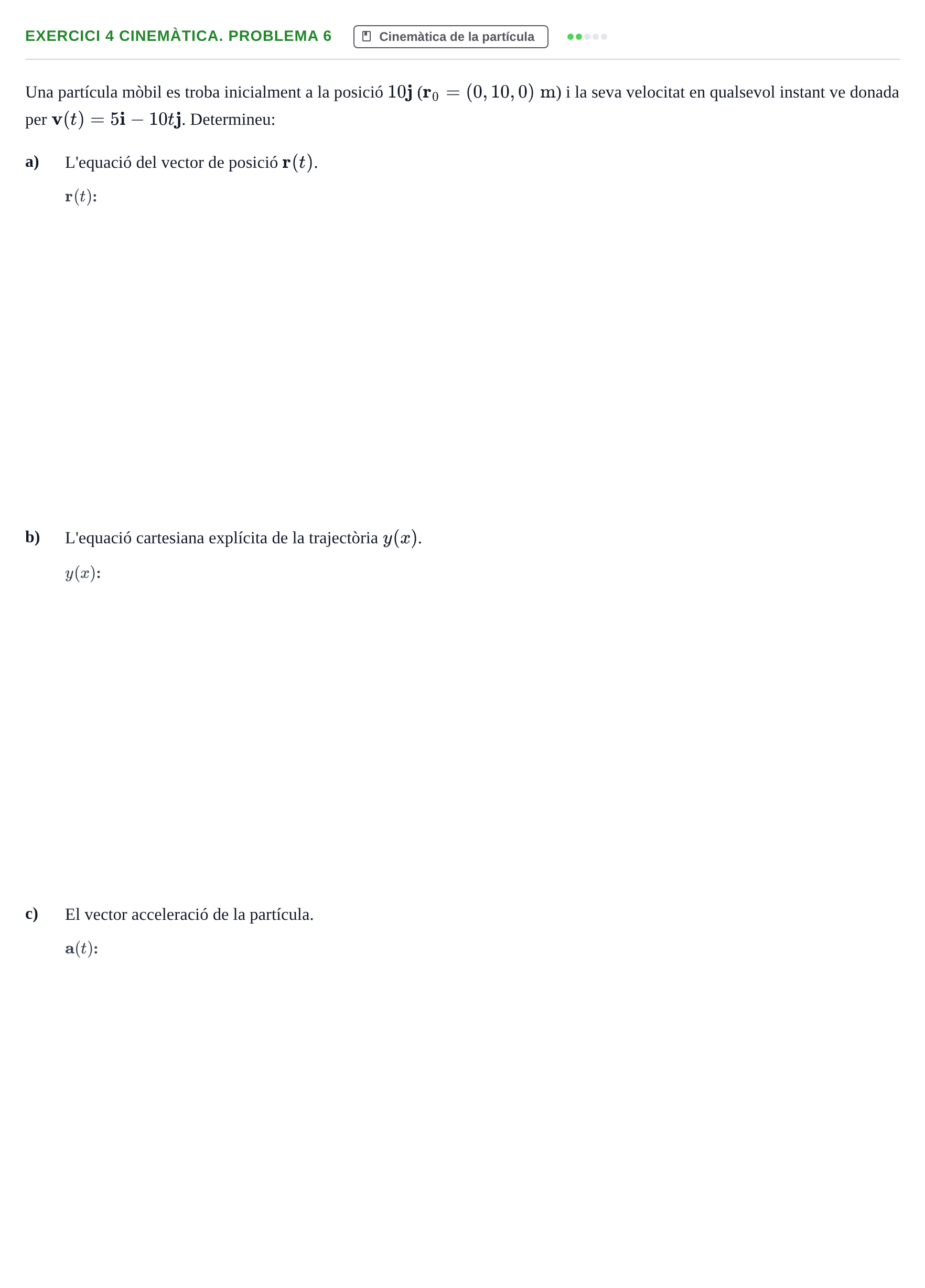 Enunciado: 4 Cinemàtica. Problema 6
