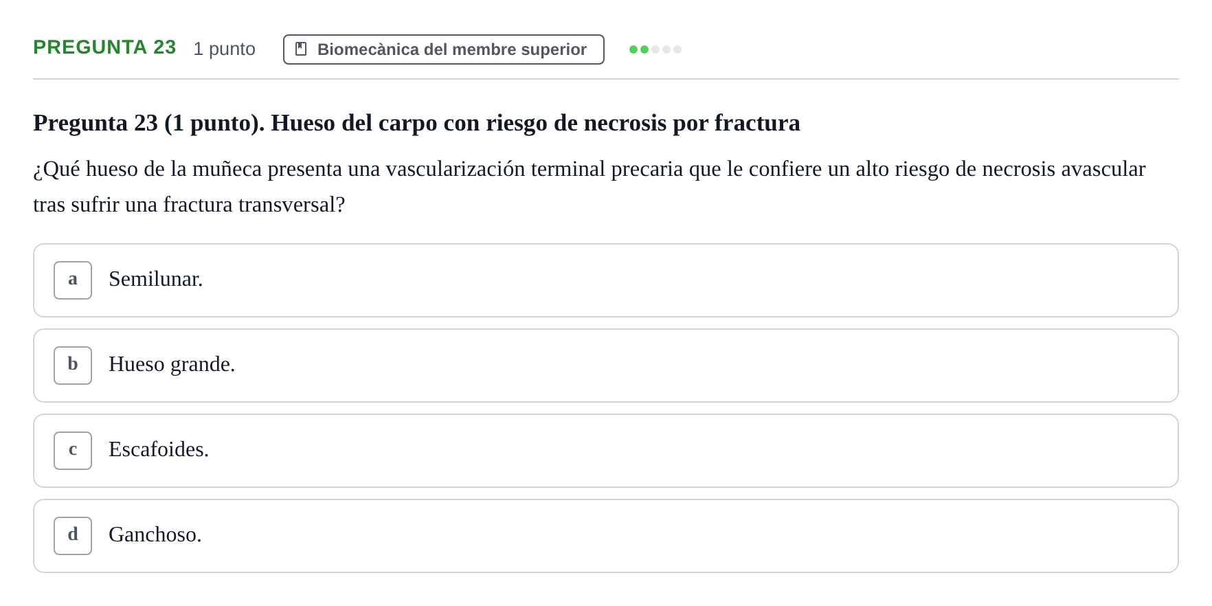 Enunciado: Pregunta 23 · Física Aplicada UAB 2025
