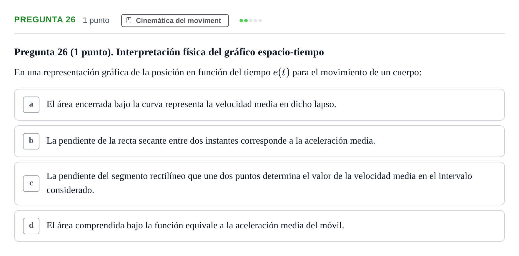 Enunciado: Pregunta 26 · Física Aplicada UAB 2025
