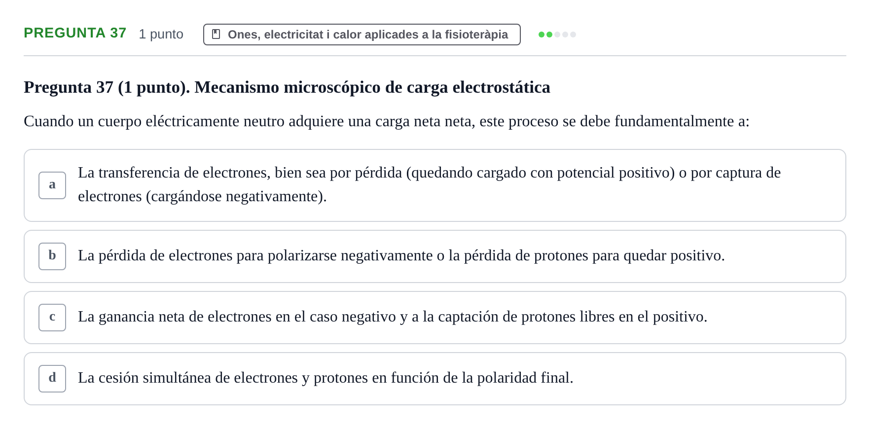 Enunciado: Pregunta 37 · Física Aplicada UAB 2025