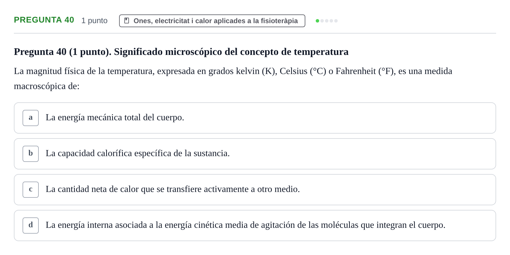 Enunciado: Pregunta 40 · Física Aplicada UAB 2025