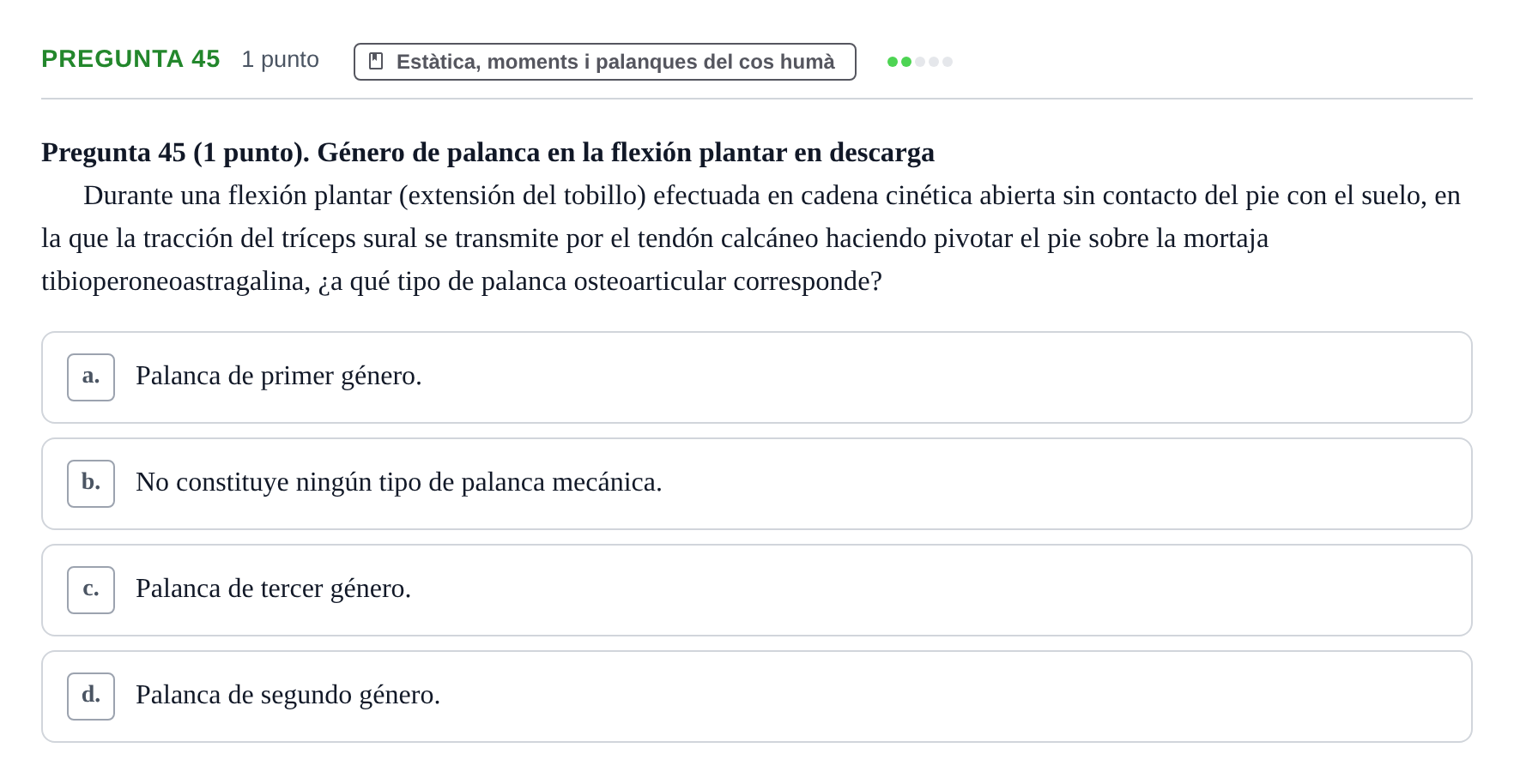 Enunciado: Pregunta 45 · Física Aplicada UAB 2025