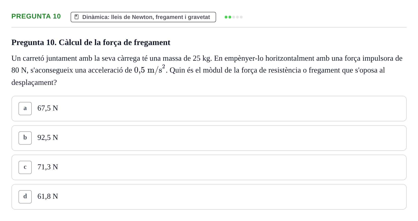 Enunciado: Pregunta 10 · Física Aplicada UAB 2023