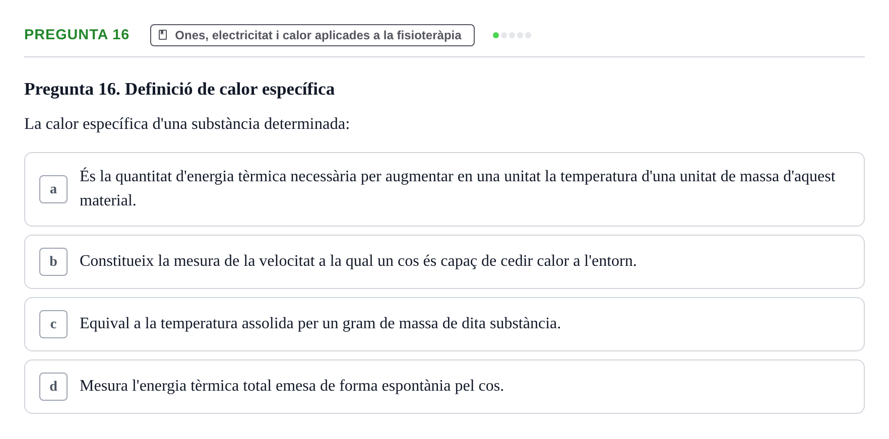Enunciado: Pregunta 16 · Física Aplicada UAB 2023