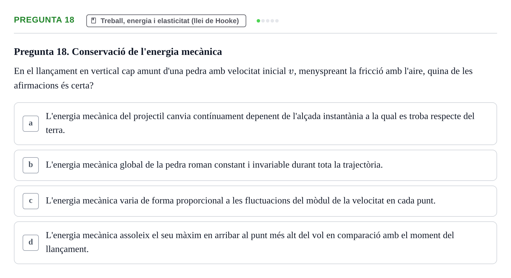 Enunciado: Pregunta 18 · Física Aplicada UAB 2023