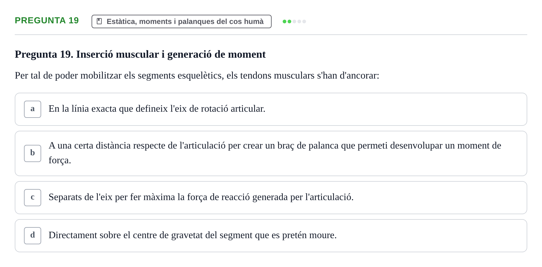 Enunciado: Pregunta 19 · Física Aplicada UAB 2023