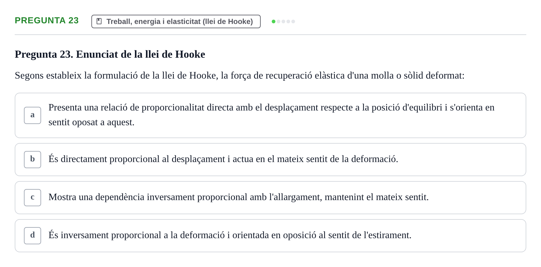Enunciado: Pregunta 23 · Física Aplicada UAB 2023