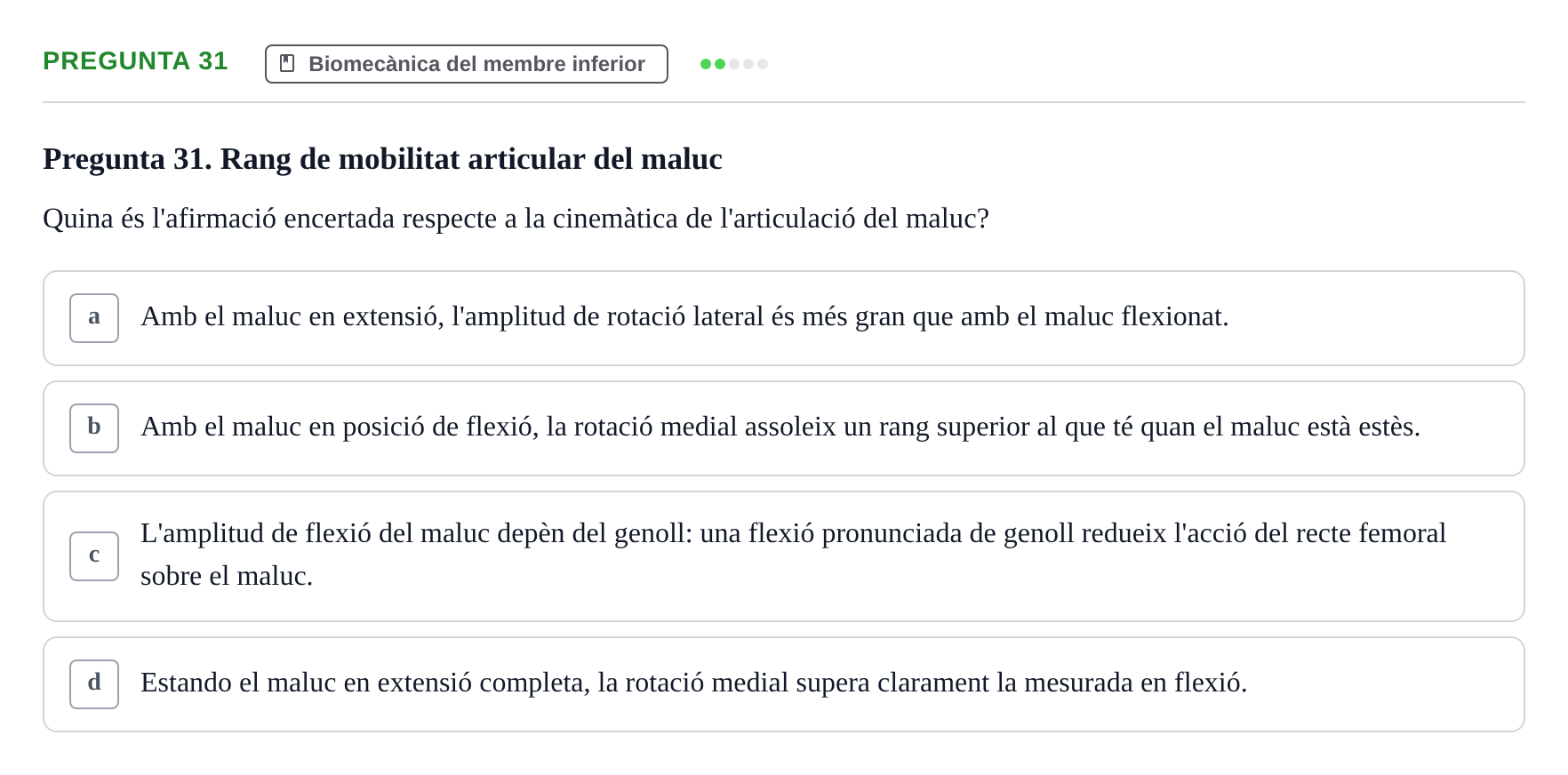 Enunciado: Pregunta 31 · Física Aplicada UAB 2023