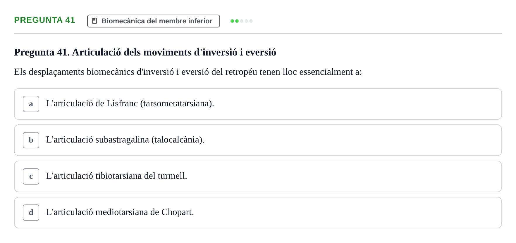 Enunciado: Pregunta 41 · Física Aplicada UAB 2023