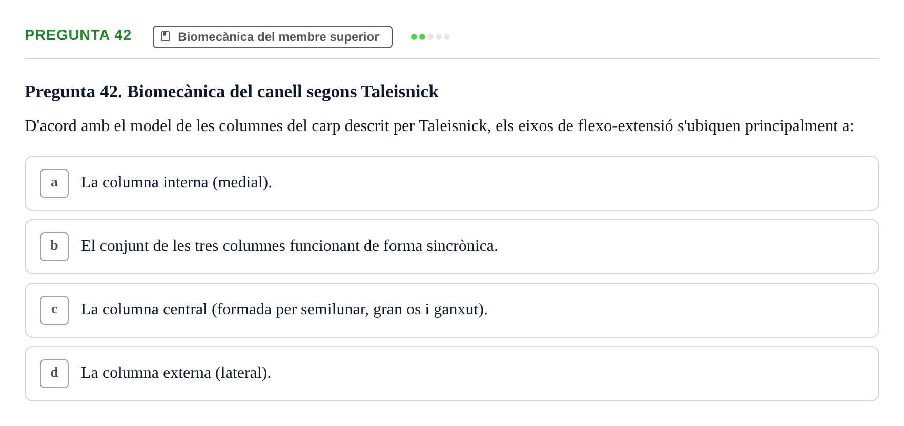 Enunciado: Pregunta 42 · Física Aplicada UAB 2023