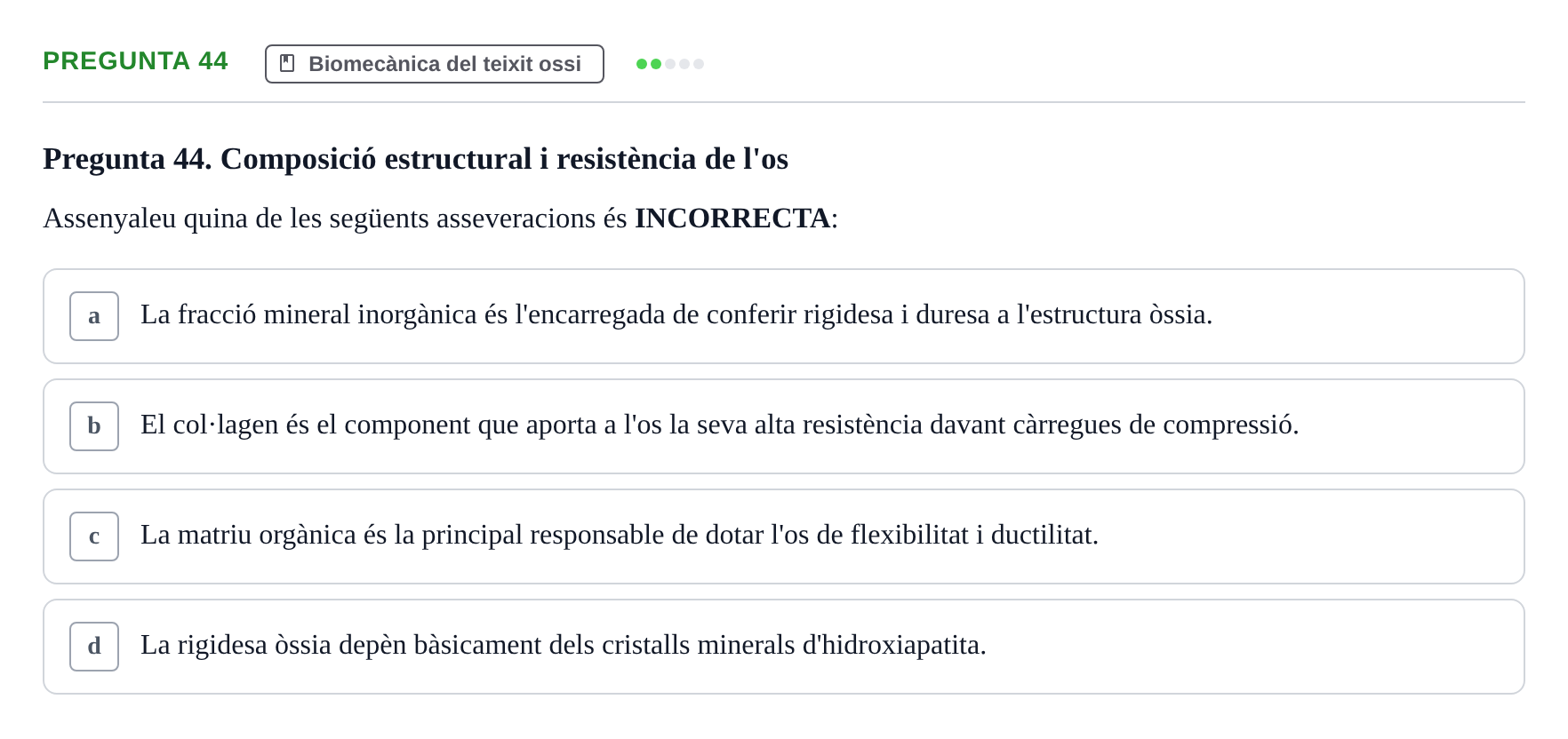 Enunciado: Pregunta 44 · Física Aplicada UAB 2023