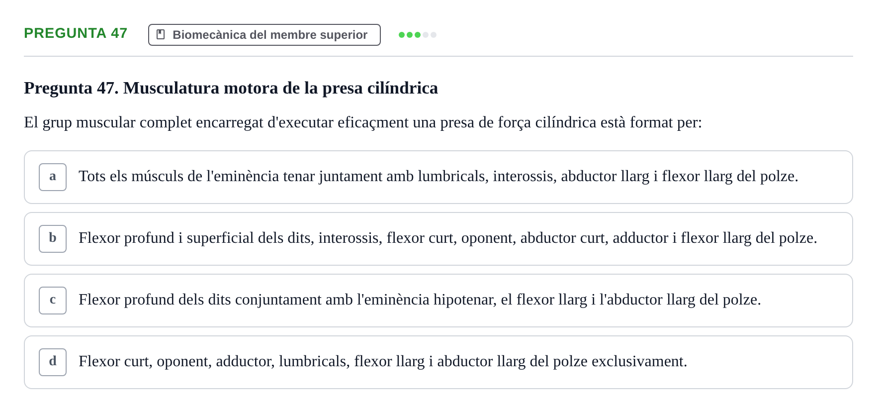 Enunciado: Pregunta 47 · Física Aplicada UAB 2023