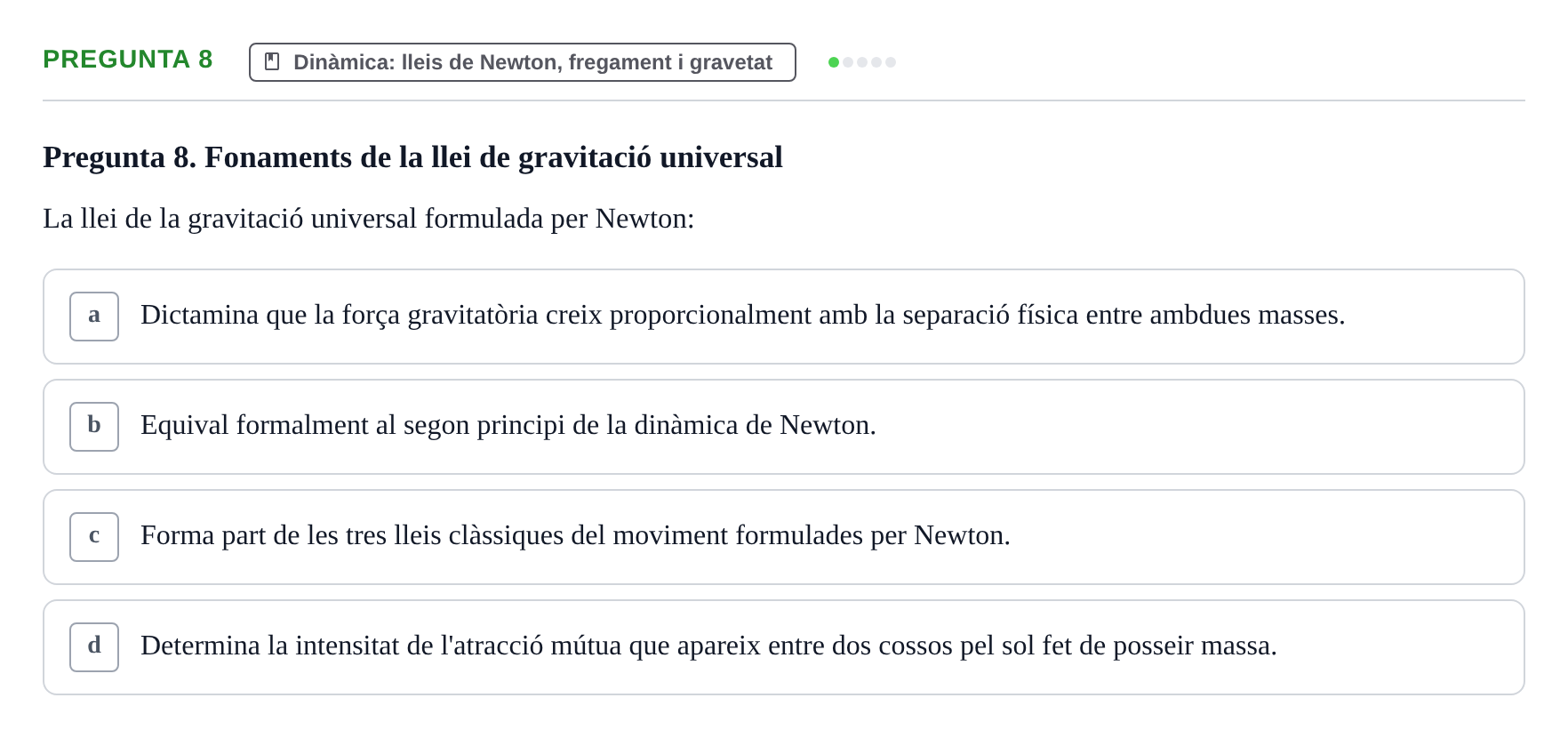 Enunciado: Pregunta 8 · Física Aplicada UAB 2023