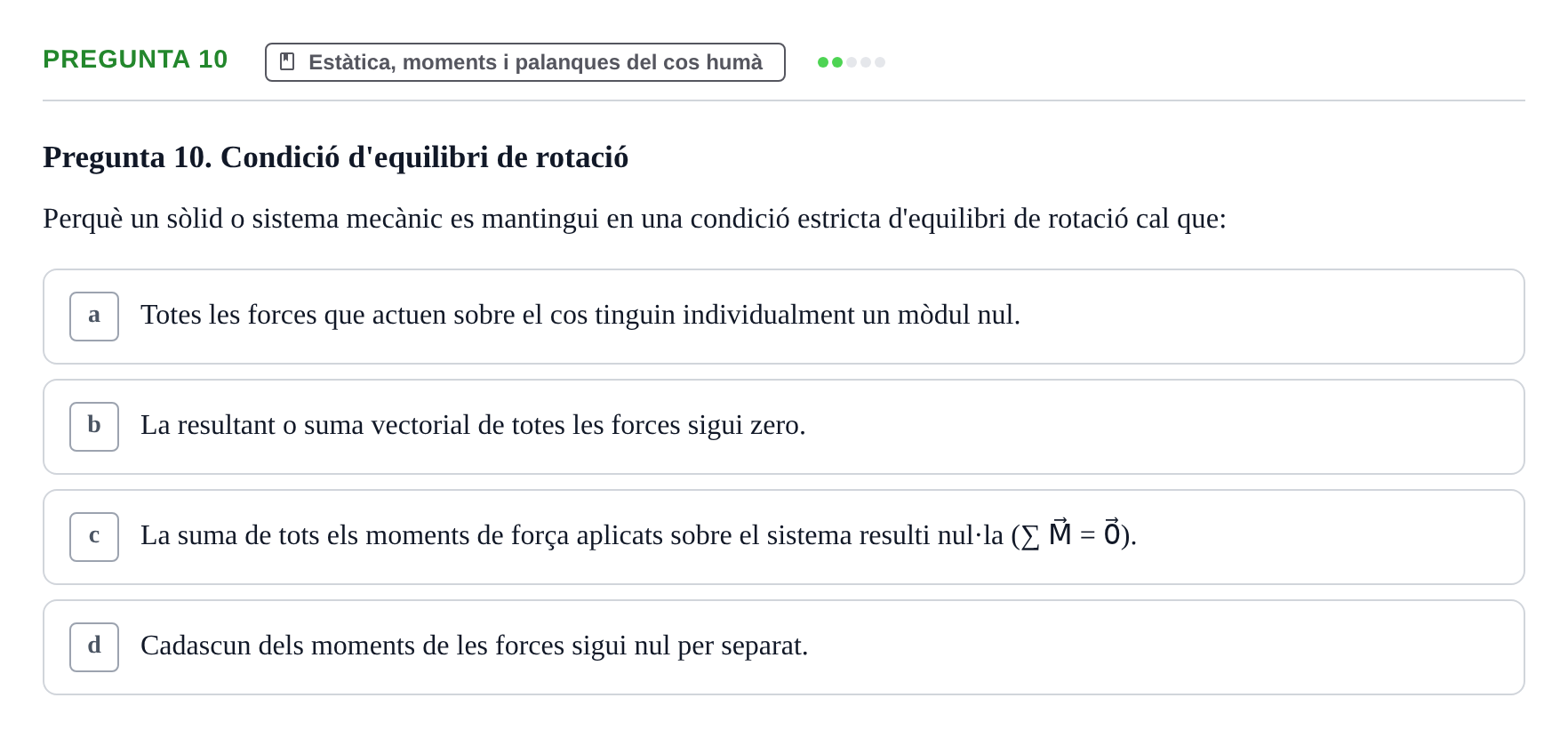 Enunciado: Pregunta 10 · Física Aplicada UAB 2023