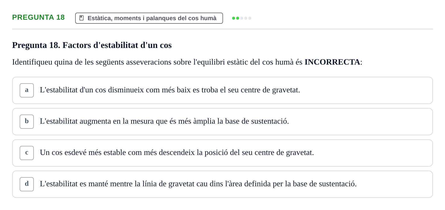 Enunciado: Pregunta 18 · Física Aplicada UAB 2023