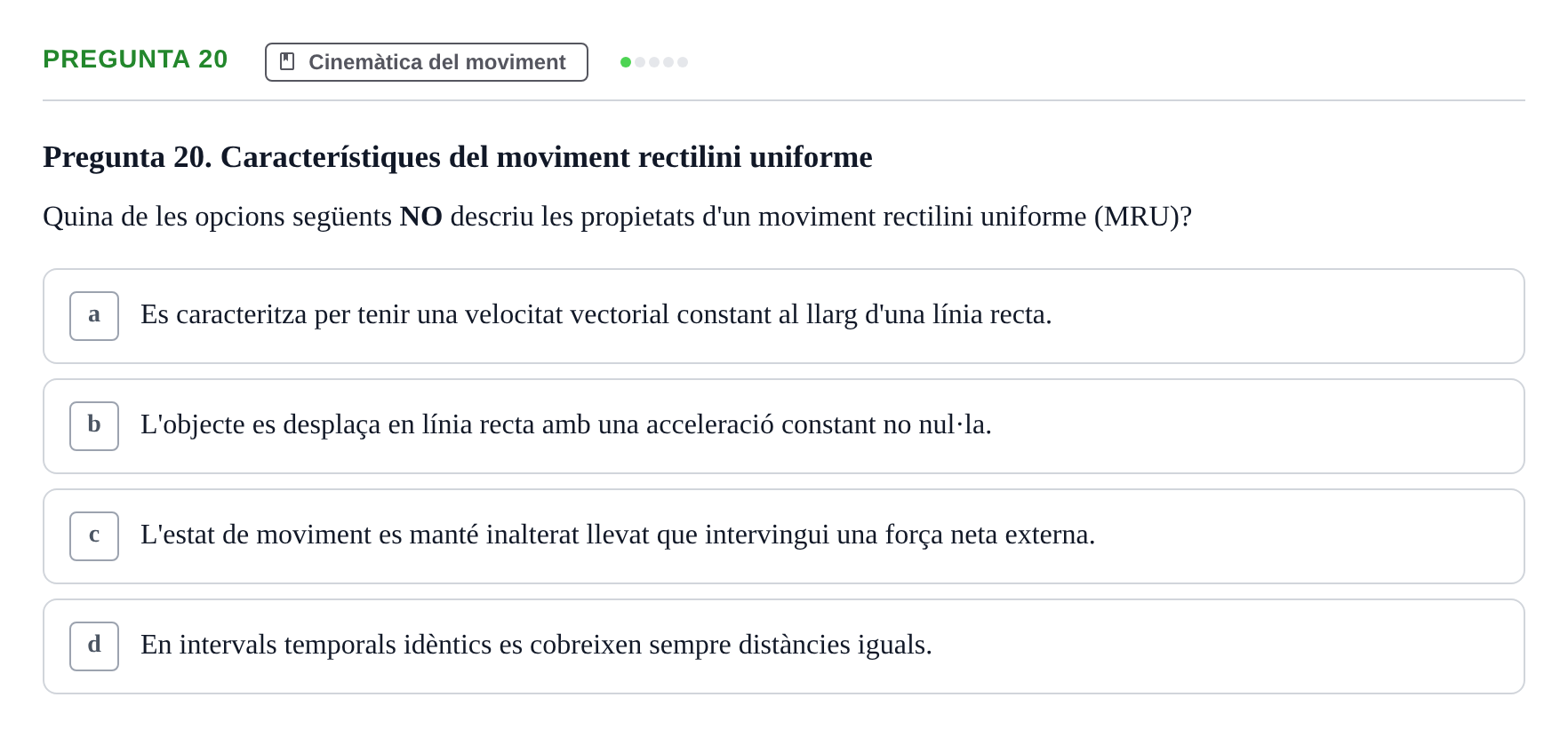 Enunciado: Pregunta 20 · Física Aplicada UAB 2023