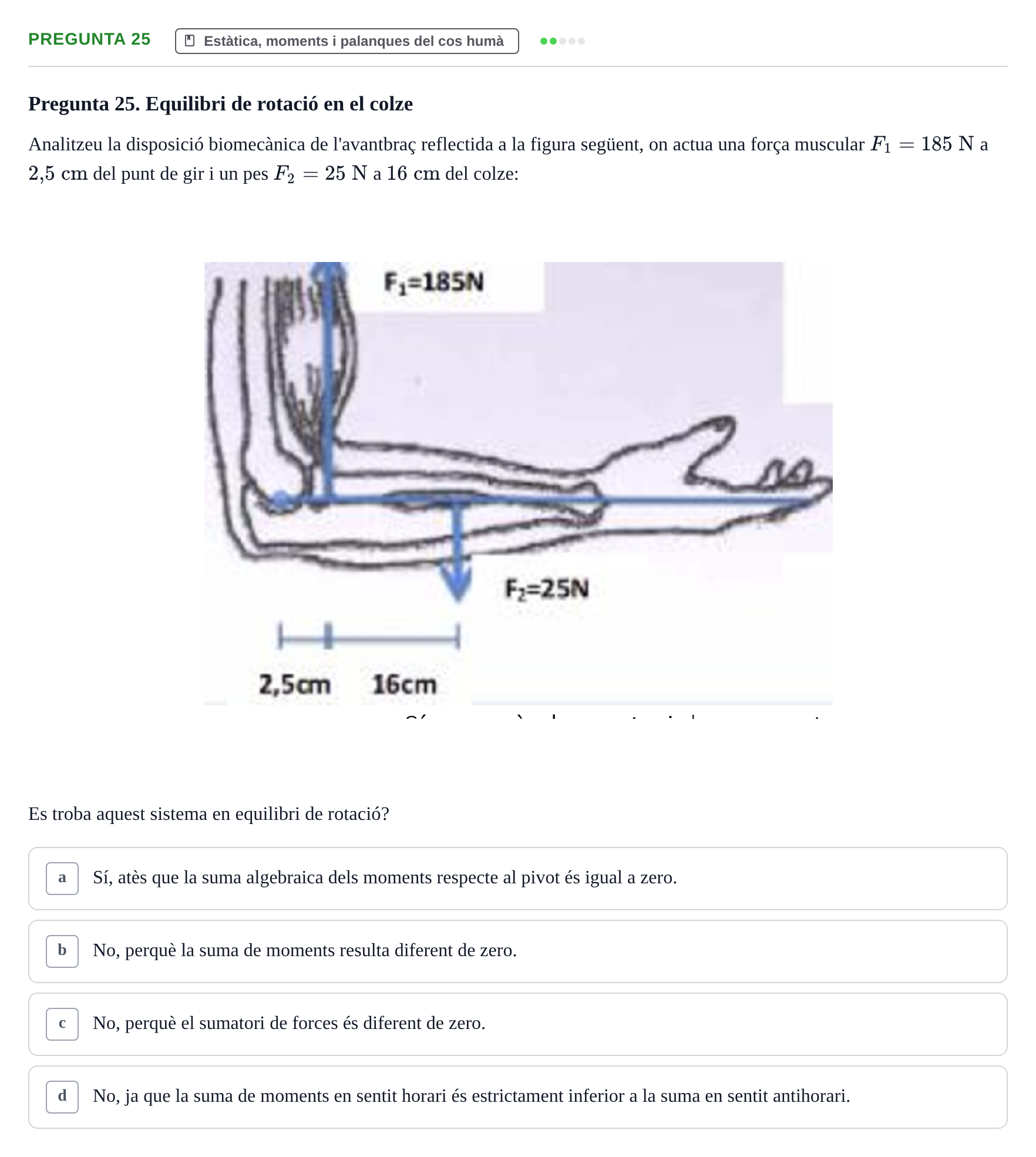 Enunciado: Pregunta 25 · Física Aplicada UAB 2023