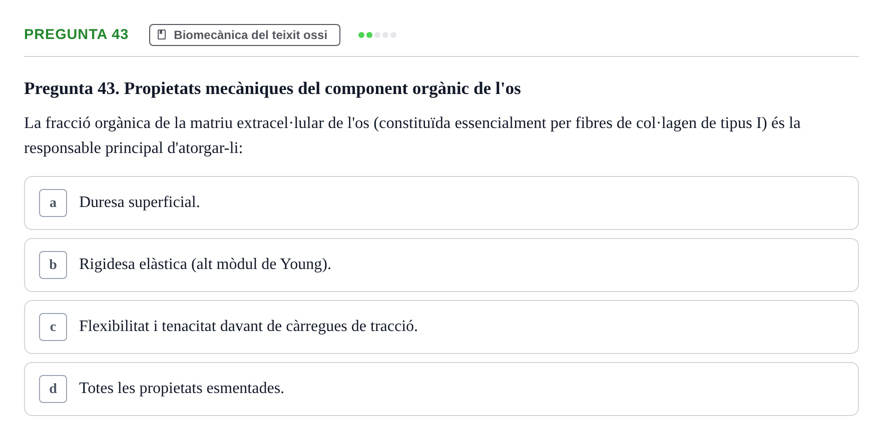 Enunciado: Pregunta 43 · Física Aplicada UAB 2023