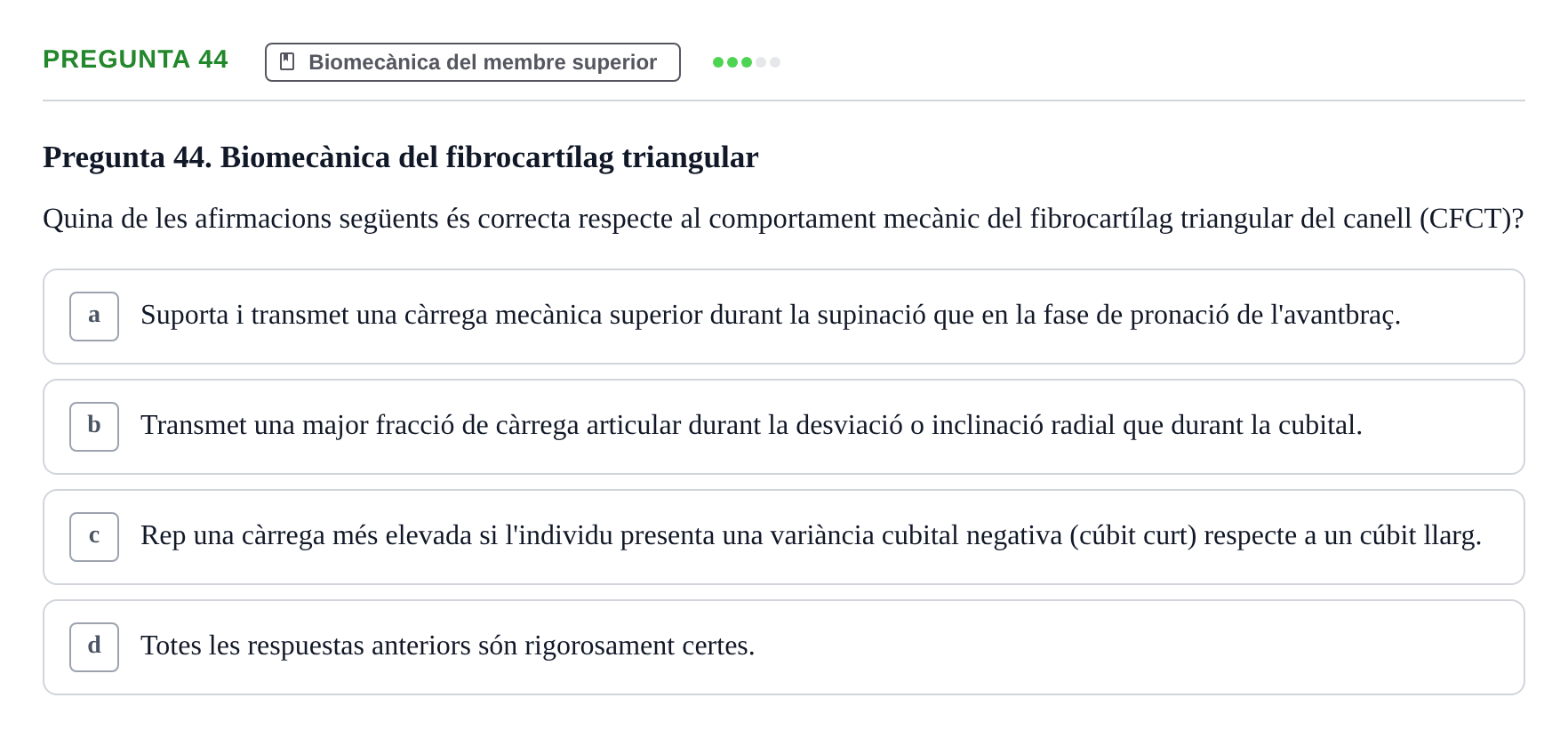 Enunciado: Pregunta 44 · Física Aplicada UAB 2023
